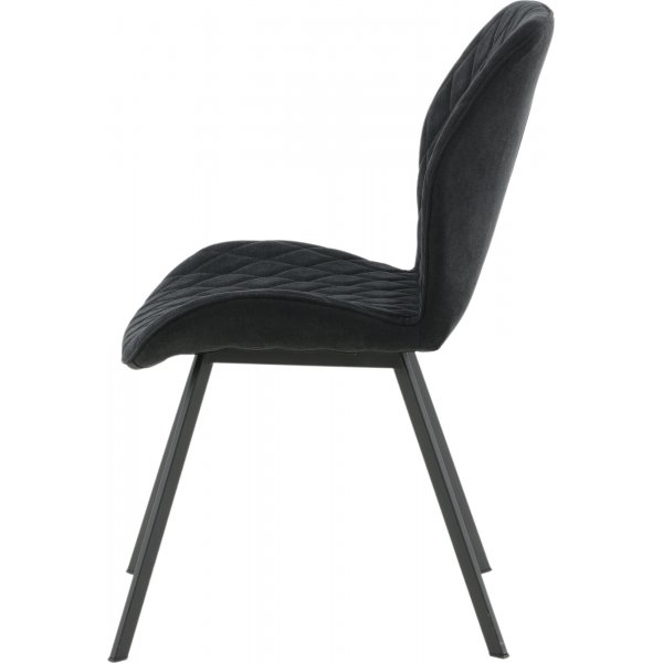 Chaise de salle à manger Greta - Tissu noir Chaise de salle à manger Greta - Tissu noir