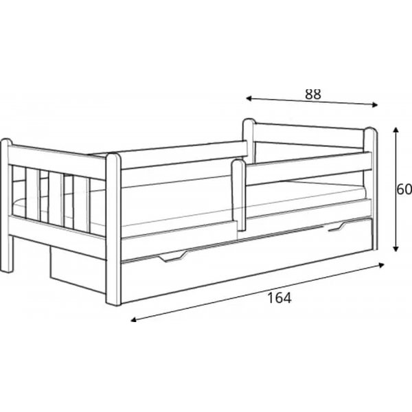 Vempo sängram 160x80 cm - Vit Vempo sängram 160x80 cm - Vit