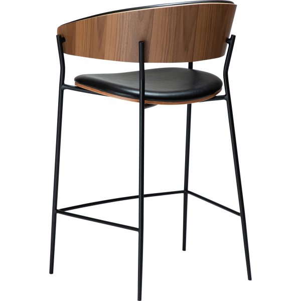 Crib counterstol - Svart PU/valnötsfanér Crib counterstol - Svart PU/valnötsfanér