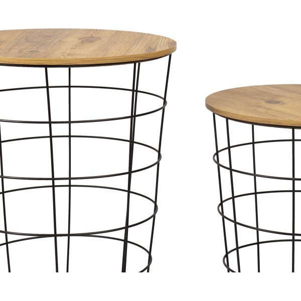 Ensemble table basse Axel - Pin/noir Ensemble table basse Axel - Pin/noir