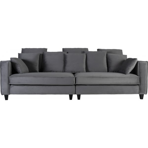 Brandy Lounge 3,5-sits soffa XL i mörkgrå sammet + Fläckborttagare för möbler Brandy Lounge 3,5-sits soffa XL i mörkgrå sammet + Fläckborttagare för möbler