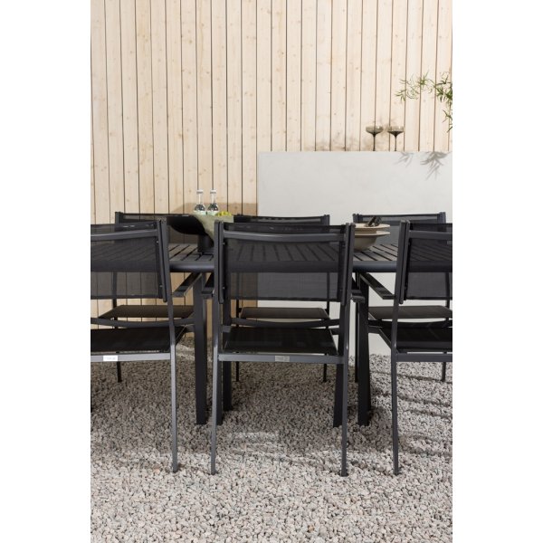 Borneo utematgrupp med 6 st Copacabana stolar - Svart Borneo utematgrupp med 6 st Copacabana stolar - Svart