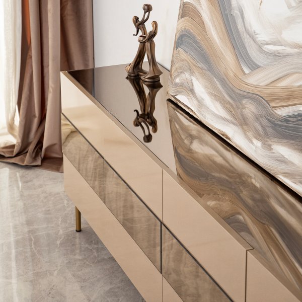 Leon TV-bnk - Brons/guld