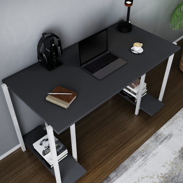 Academy skrivbord 125,2 x 60 cm - Vit/antracit