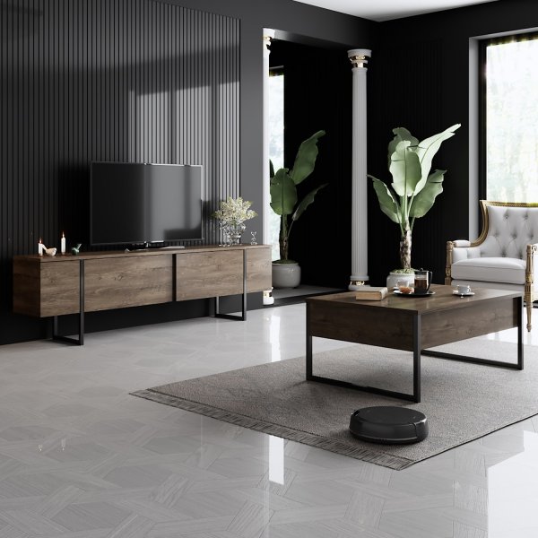 TV-bänk Lux i valnöt - 180 cm TV-bänk Lux i valnöt - 180 cm