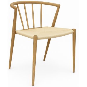 Bella utestol i trä look med beige repsits Bella utestol i trä look med beige repsits