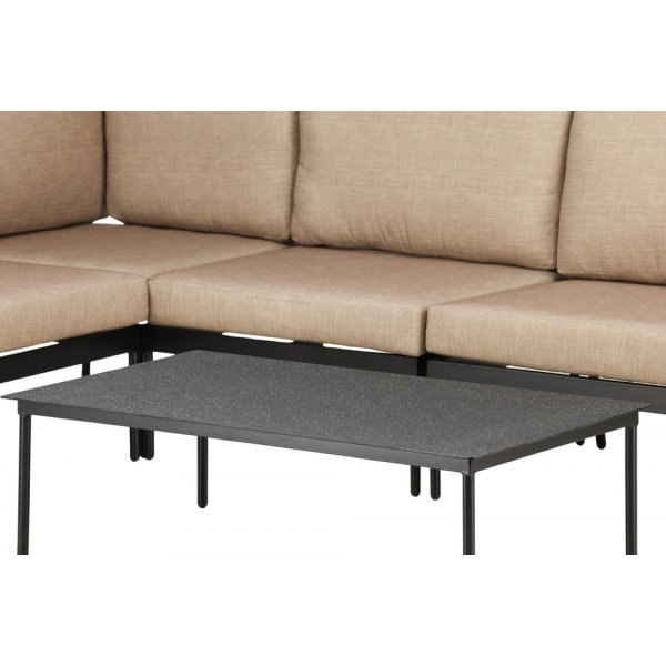 Groupe de canapés d'angle Pehnna - Noir/beige sable Groupe de canapés d'angle Pehnna - Noir/beige sable