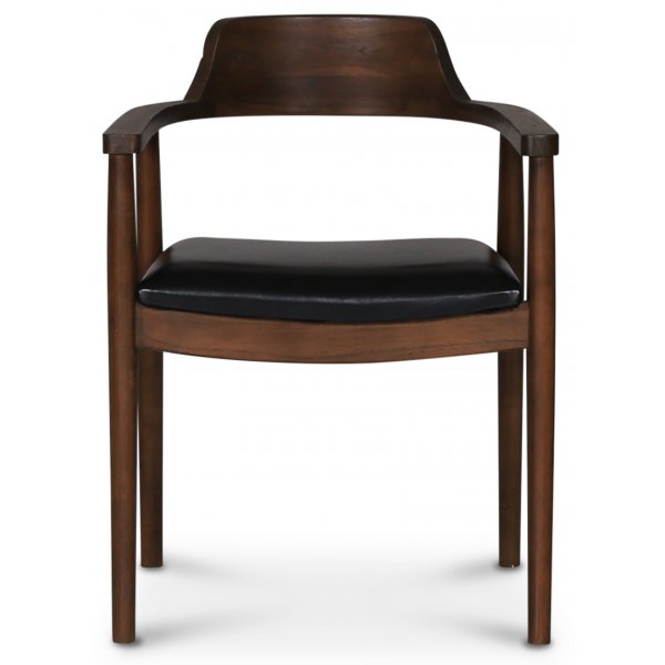 Alvares karmstol - Teak/Svart PU Alvares karmstol - Teak/Svart PU