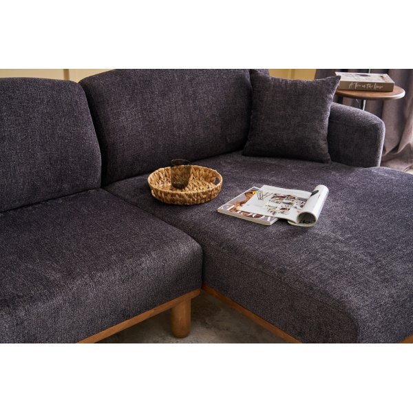 Canapé divan Reims droit - Anthracite Canapé divan Reims droit - Anthracite