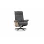 Reclinerftlj med fotpall i kta frskinn grafitgr/whitewash - Ulla + Textilskydd fr mbler