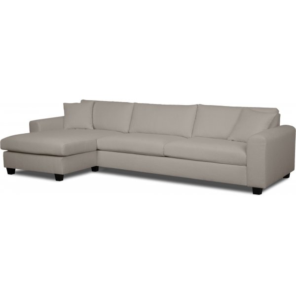 Canapé divan 3 places blanc gauche - Gris clair Canapé divan 3 places blanc gauche - Gris clair