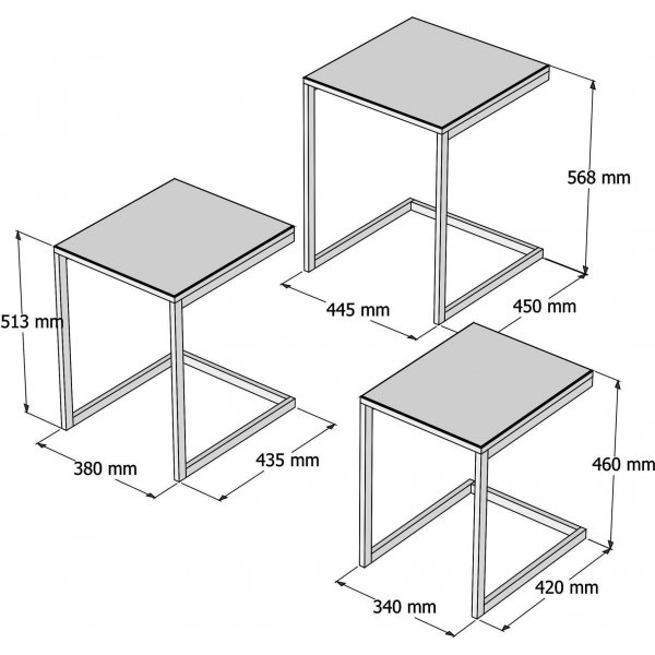 Table Egé 34x40 | 38x43,5 | 44.5x45 cm - Noyer Table Egé 34x40 | 38x43,5 | 44.5x45 cm - Noyer