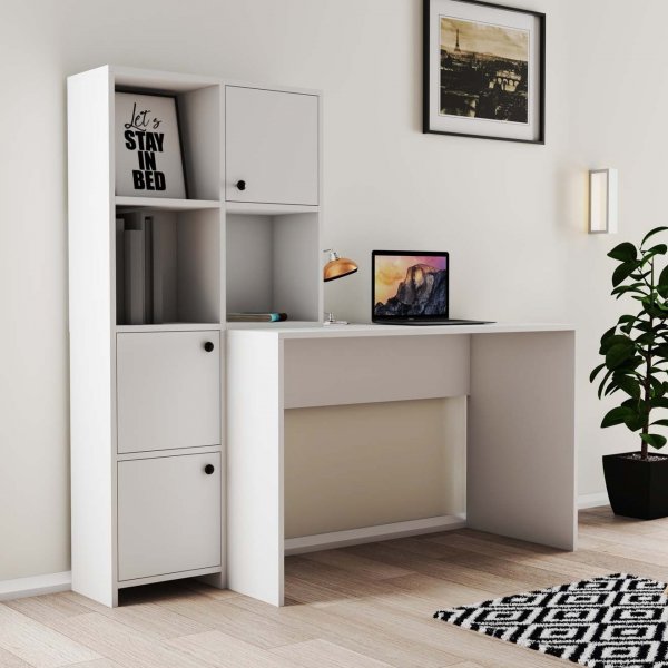Bureau Silence 156,8 x 51,5 cm, gauche - Blanc Bureau Silence 156,8 x 51,5 cm, gauche - Blanc