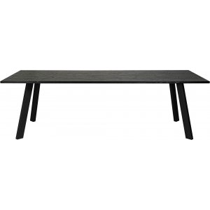 Freddy matbord 240 cm i svartbetsad ek med svarta metallben - Övriga matbord, Matbord, Bord