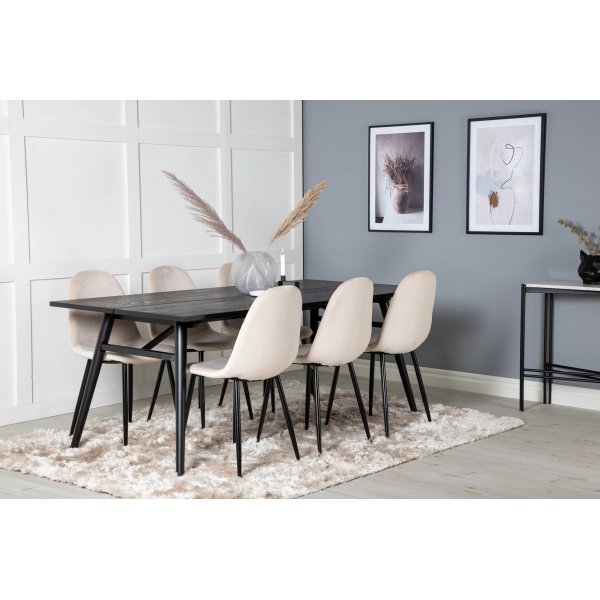 Sleek matbord 195 cm - Svart