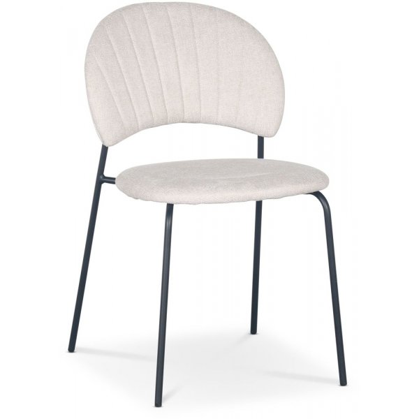 Hogrn stol - Beige tyg/svart