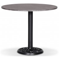 Garden bord runt 90 cm - Svartblommigt underrede/betongimitation Garden bord runt 90 cm - Svartblommigt underrede/betongimitation