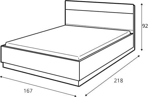 Dentro bed met opbergruimte 160 x 200 cm - Wit/eiken + Meubelpoten