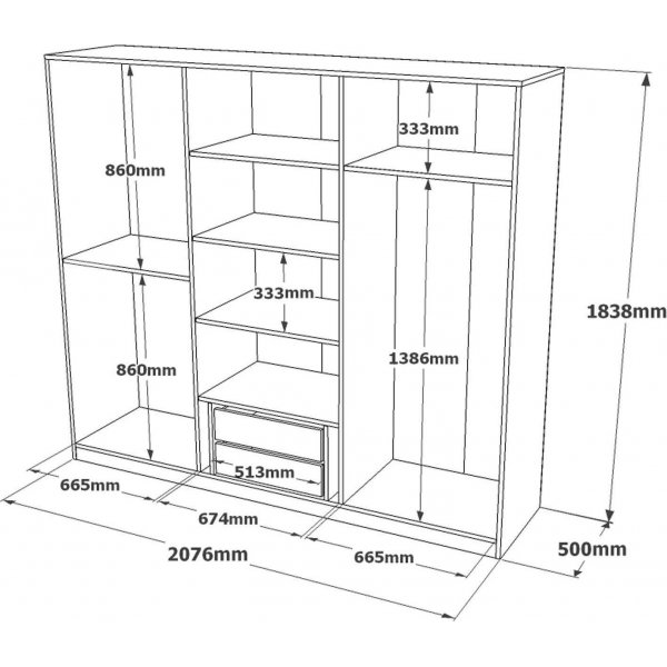 Home garderob 3 - Antracit/grå Home garderob 3 - Antracit/grå