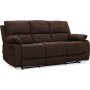 Texas manuell 3-sits reclinersoffa - Brun tyg