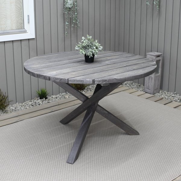 Scottsdale utebord Ø112 cm - Shabby Chic Grå Scottsdale utebord Ø112 cm - Shabby Chic Grå