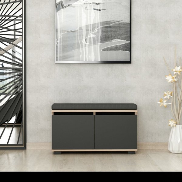 Drago skoskåp - Valnöt/svart Drago skoskåp - Valnöt/svart