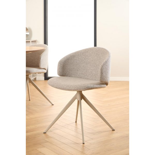 Ella matstol - Beige boucl�/gr�