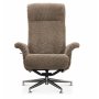 Relaxfauteuil met voetenbank in echt schapenvacht eiken/donkerbeige - Ulla + Vlekverwijderaar voor meubels