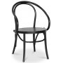 Skagen matgrupp; runt matbord 120 cm - Vit / brunbetsad ek med 4 st Danderyd No.30 stolar Svarta
