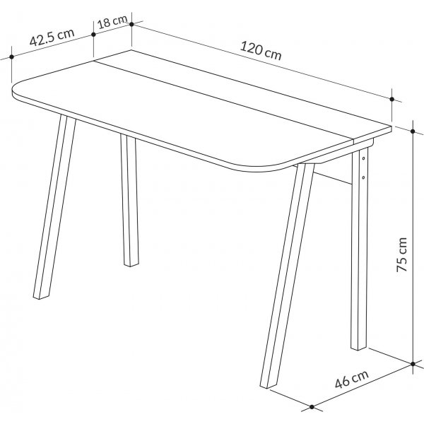 Bureau Luton 120x60 cm - Daim clair/blanc Bureau Luton 120x60 cm - Daim clair/blanc