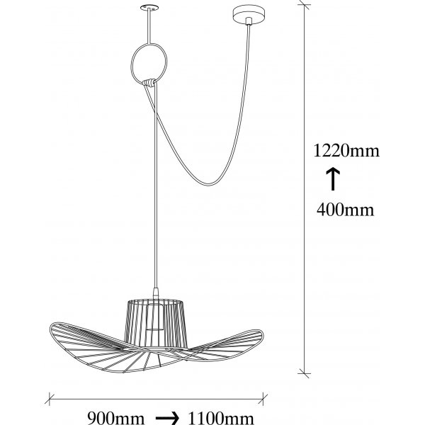 Tell plafonnier 6726 - Noir