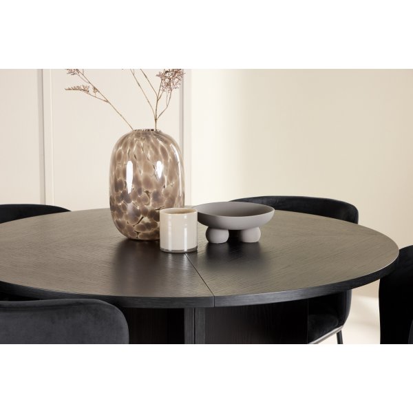 Matbord Strada med 4 st Edina stolar - Svart + 4.00 x Stolsdyna Matbord Strada med 4 st Edina stolar - Svart + 4.00 x Stolsdyna