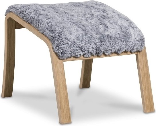 Frank fotpall i frskinn scandinavian grey - Oljad ek + Flckborttagare fr mbler