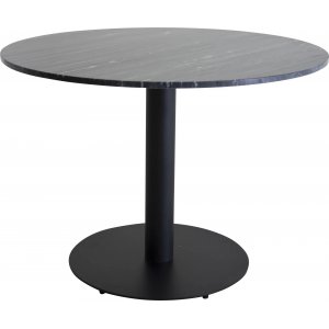 Kvarnbacken matbord 106 cm - Mrk marmor/svart