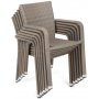Matgrupp Sumba bord + 4 stolar & sittdynor - Beige melerad