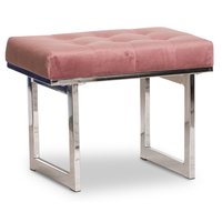 New York knappad fotpall 55 cm - korallrosa/Krom New York knappad fotpall 55 cm - korallrosa/Krom