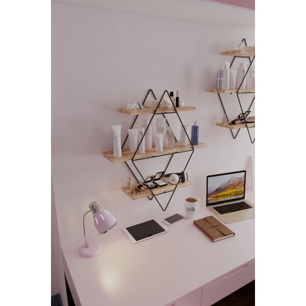 Prizma vägghylla - Svart/natur Prizma vägghylla - Svart/natur