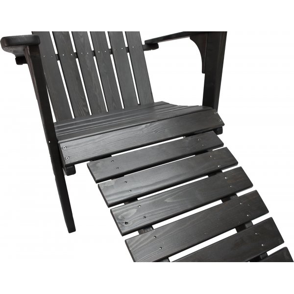 Kungshamn dckstol med fotstd - Svart