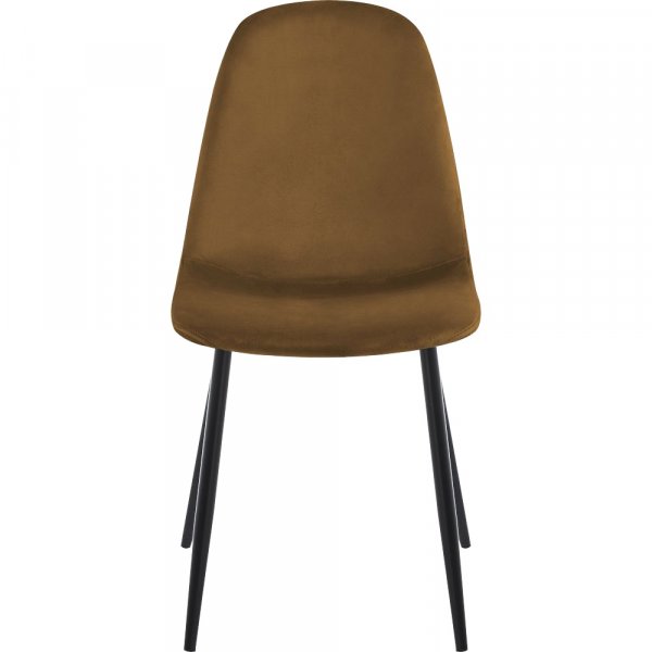 Stol i brun sammet svarta ben + Textilrengöring för möbler Stol i brun sammet svarta ben + Textilrengöring för möbler