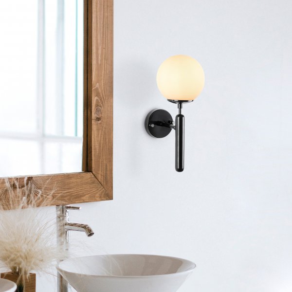 King wandlamp 11457 - Zwart/wit