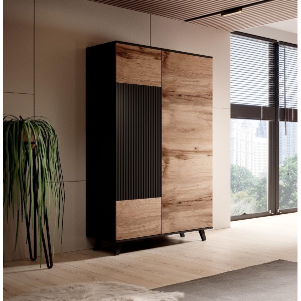 Armoire Fate 90x182 cm - Chne/noir