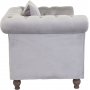 Fauteuil chesterfield Churchill - Velours gris clair