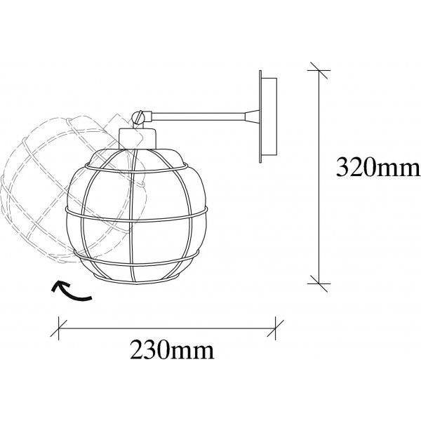 Fellini wandlamp 882 - Zwart
