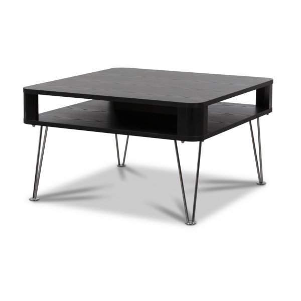 Designa soffbord kvadrat - Krom/Svart