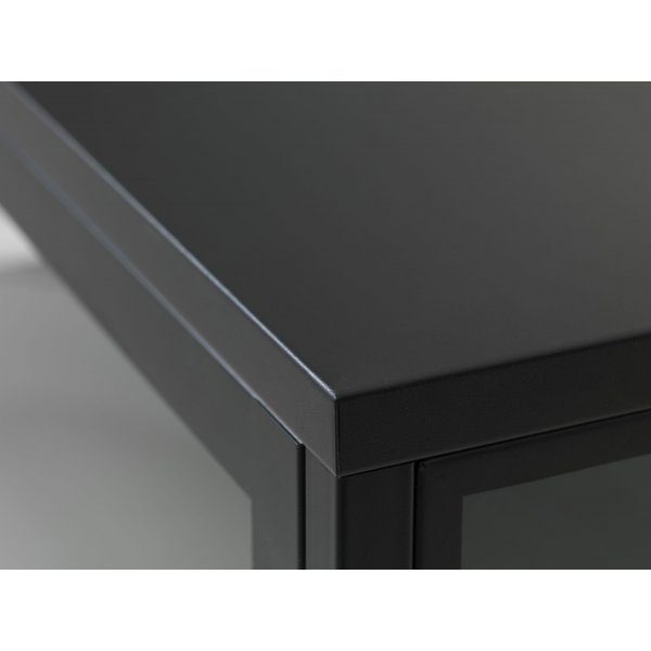 Meuble TV Toddy noir avec portes vitrées Meuble TV Toddy noir avec portes vitrées