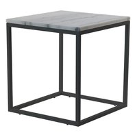 Accent soffbord 50 - Vit marmor / svart underrede Accent soffbord 50 - Vit marmor / svart underrede