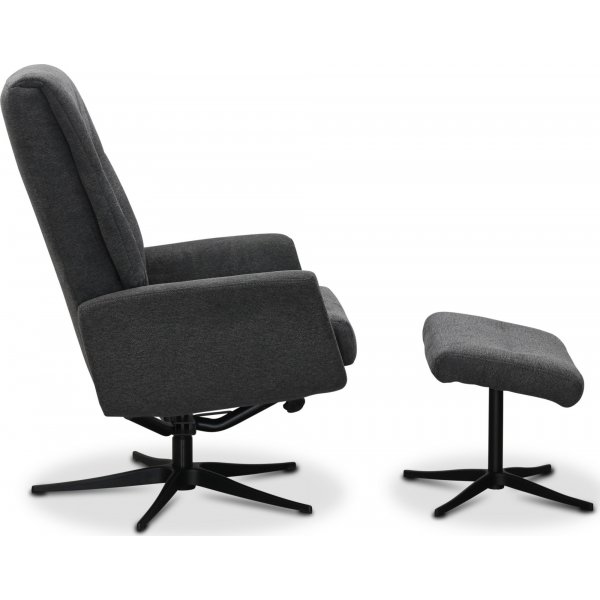 Porto ftlj med pall - Mrkgr tyg