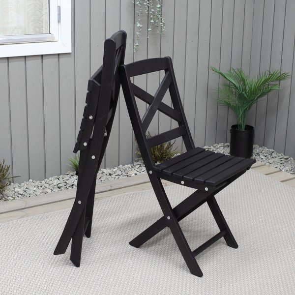 Chaise pliante Wilma - Noir Chaise pliante Wilma - Noir