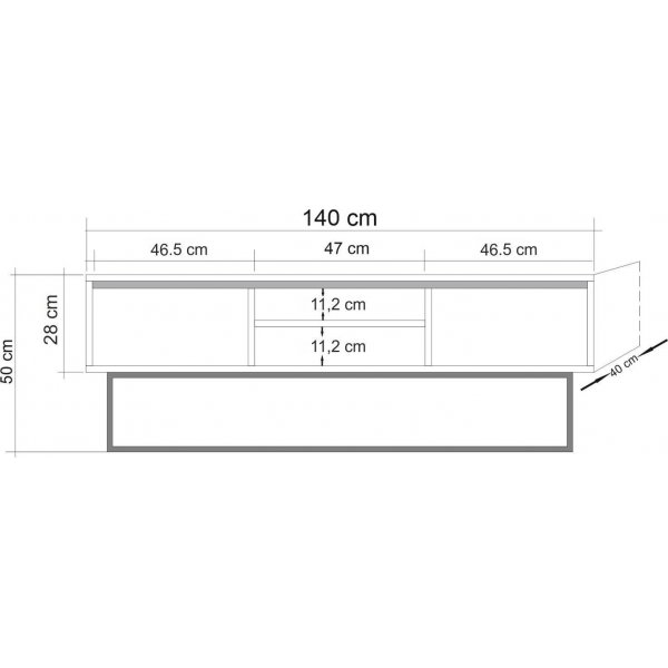 Quantum Silva TV-bnk 140 cm - Furu/svart