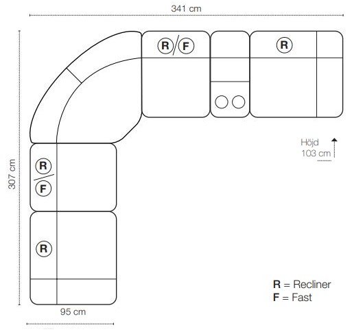 Canapé d'angle électrique Las Vegas F - Marron clair Canapé d'angle électrique Las Vegas F - Marron clair